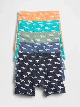 Calzoncillos bóxer de algodón orgánico elástico para niños (paquete de 5)