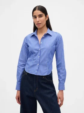 Camisa ajustada corta de algodón orgánico