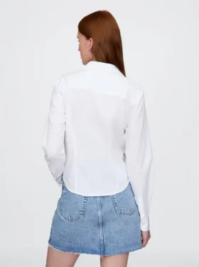 Camisa ajustada corta de algodón orgánico