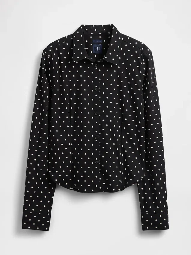 Camisa ajustada corta de algodón orgánico