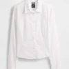 Camisa ajustada corta de algodón orgánico