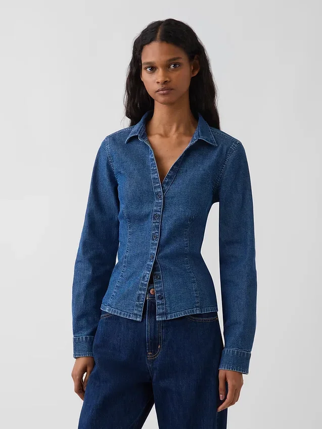 Camisa ajustada de denim