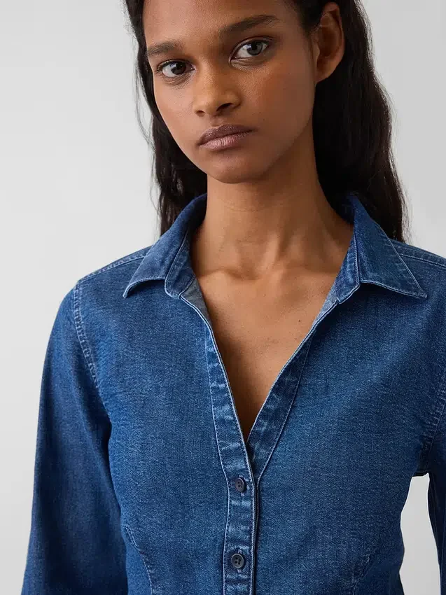 Camisa ajustada de denim