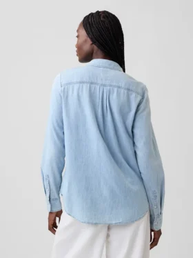 Camisa clásica de denim de algodón orgánico