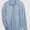 Camisa clásica de denim de algodón orgánico