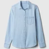 Camisa clásica de denim de algodón orgánico