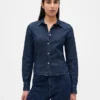 Camisa corta ajustada de denim