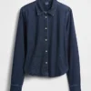 Camisa corta ajustada de denim