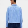 Camisa corta de algodón orgánico con bajo recto