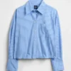 Camisa corta de algodón orgánico con bajo recto