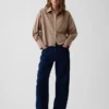 Camisa corta oversize de popelín de algodón orgánico