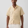 Camisa de algodón dobby con corte holgado y bajo recto