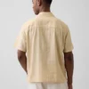 Camisa de algodón dobby con corte holgado y bajo recto