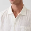 Camisa de algodón dobby con corte holgado y bajo recto