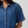 Camisa de campamento oversize de denim ultrasuave
