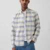 Camisa de cuadros Oxford con botones