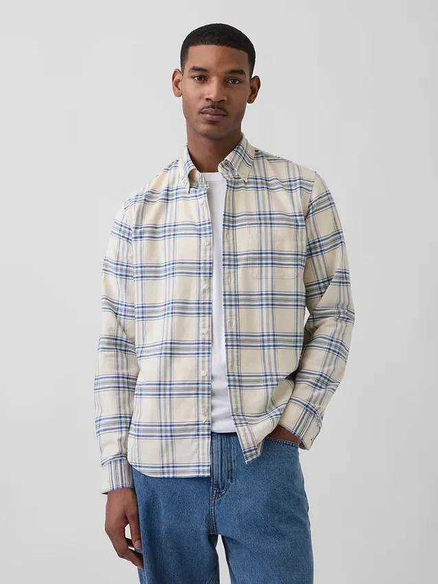 Camisa de cuadros Oxford con botones