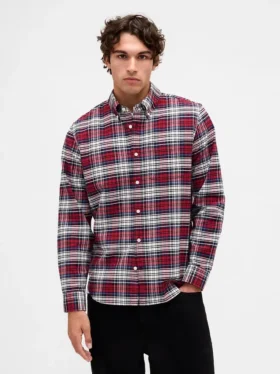 Camisa de cuadros Oxford con botones