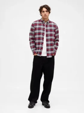 Camisa de cuadros Oxford con botones