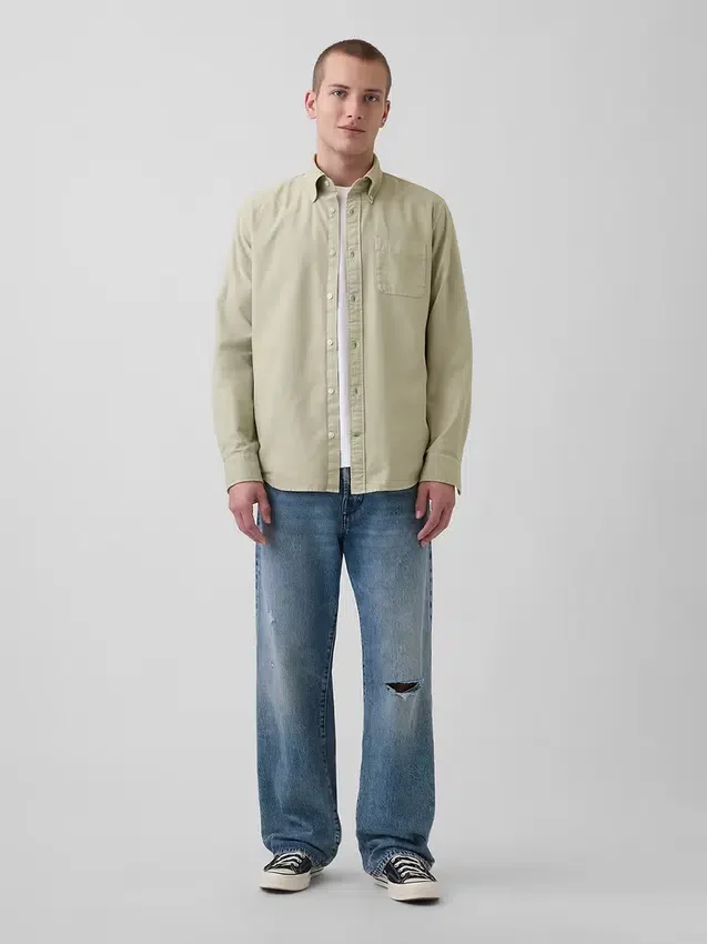 Camisa de cuadros Oxford con botones