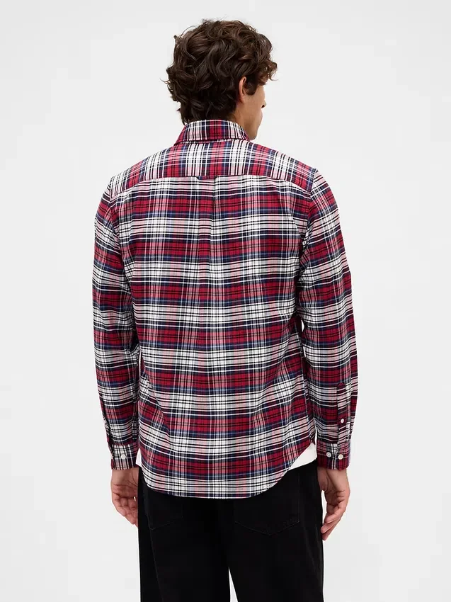 Camisa de cuadros Oxford con botones