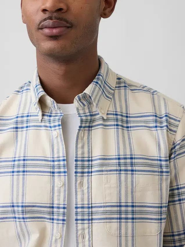 Camisa de cuadros Oxford con botones