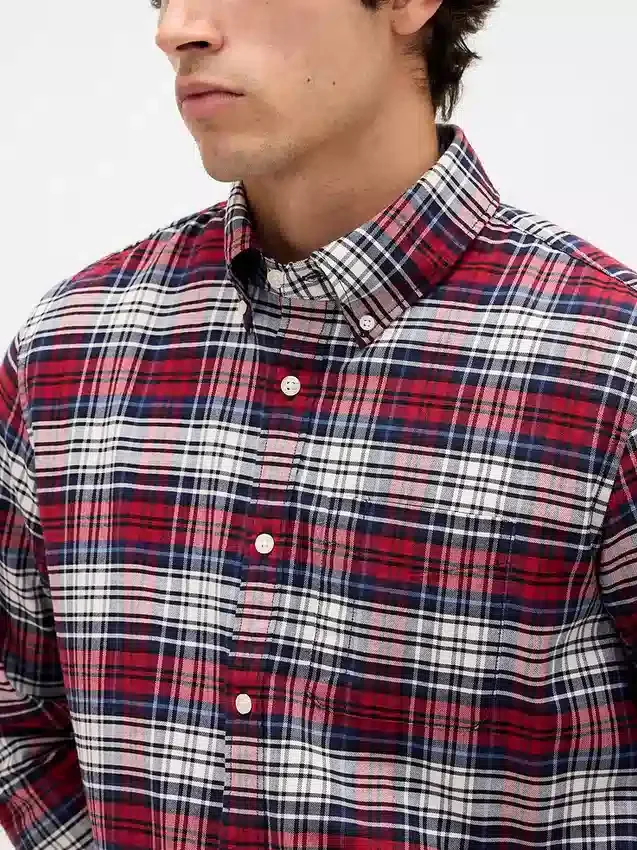 Camisa de cuadros Oxford con botones