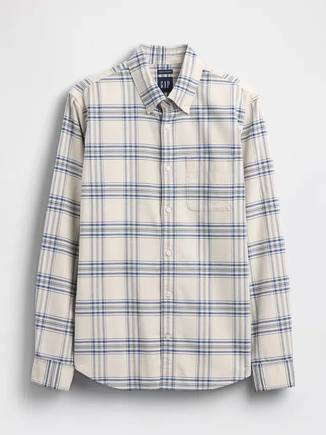 Camisa de cuadros Oxford con botones