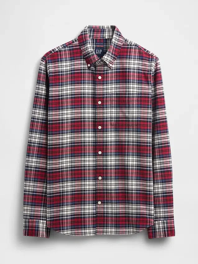 Camisa de cuadros Oxford con botones