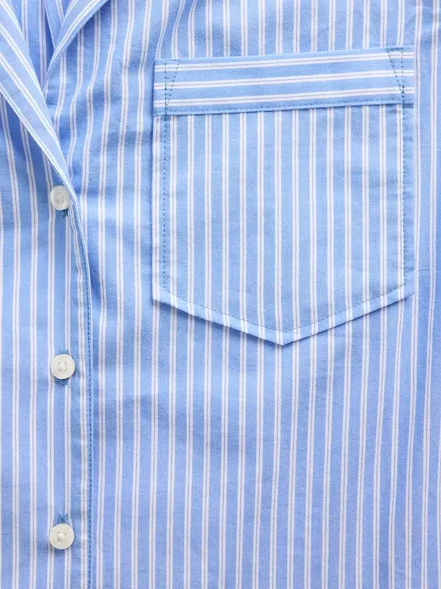 Camisa de pijama corta de popelín