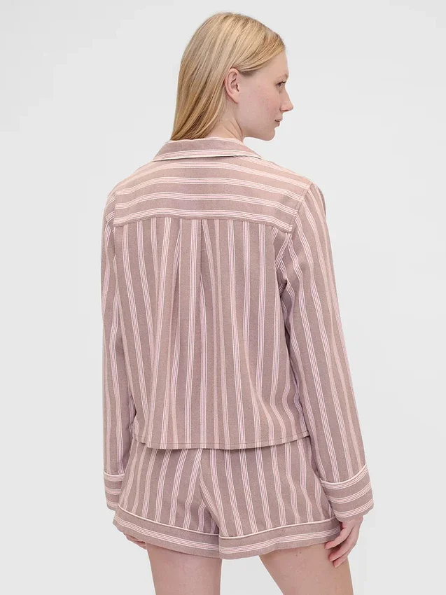 Camisa de pijama de franela a rayas de corte holgado de GAP × Summer Fridays