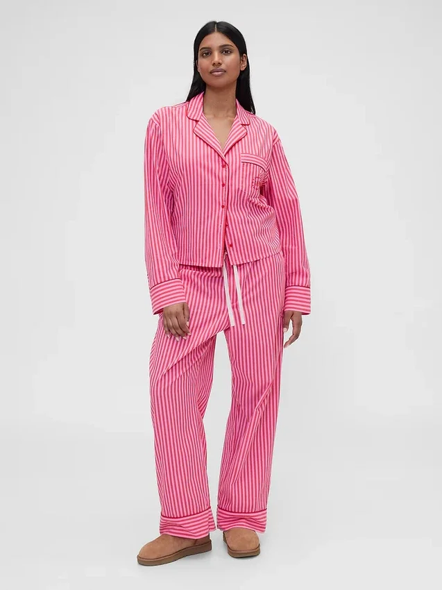 Camisa de pijama de popelín a rayas de corte holgado GAP × Summer Fridays