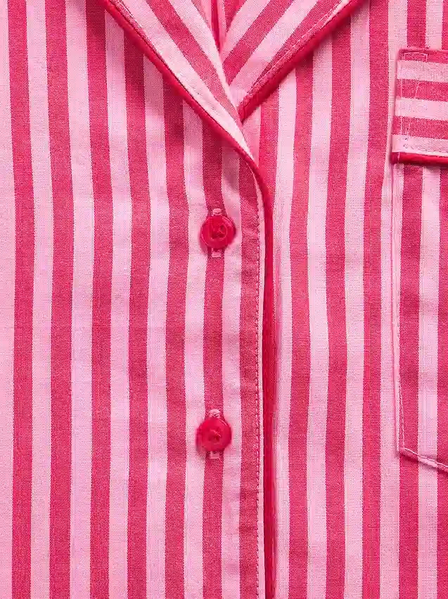 Camisa de pijama de popelín a rayas de corte holgado GAP × Summer Fridays