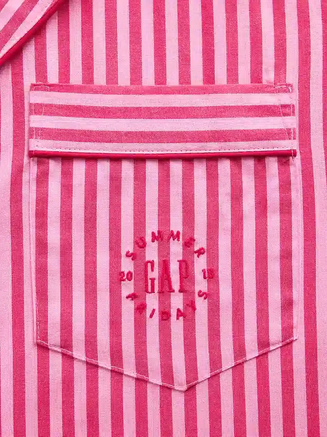 Camisa de pijama de popelín a rayas de corte holgado GAP × Summer Fridays