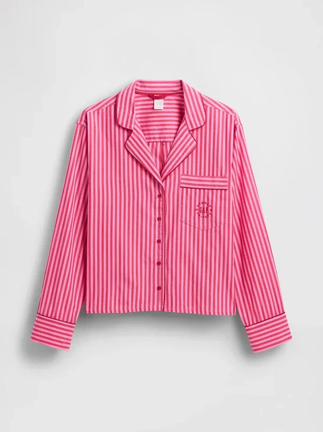 Camisa de pijama de popelín a rayas de corte holgado GAP × Summer Fridays