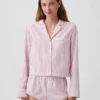 Camisa de pijama oversize corta de popelín