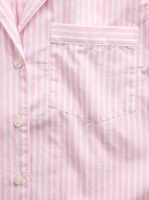 Camisa de pijama oversize corta de popelín