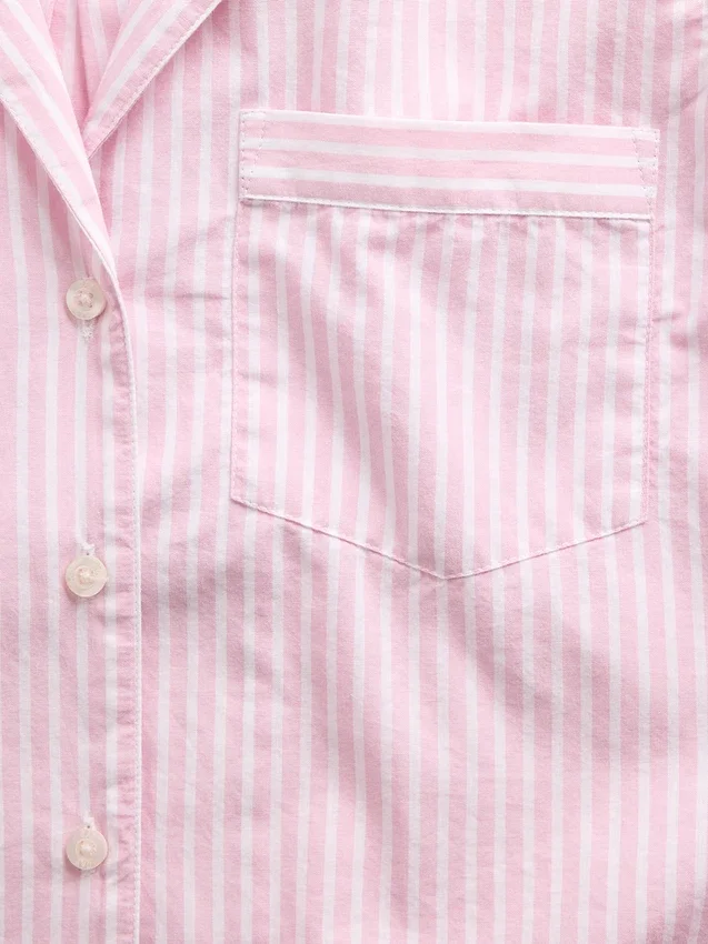 Camisa de pijama oversize corta de popelín