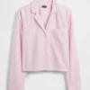 Camisa de pijama oversize corta de popelín