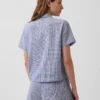 Camisa de pijama oversize de gasa arrugada