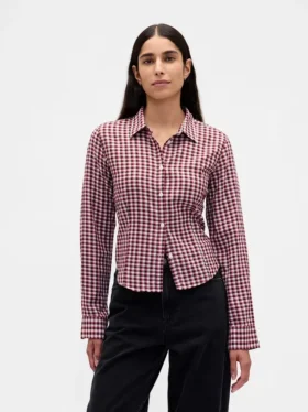 Camisa entallada de franela a cuadros
