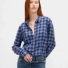 Camisa entallada de franela a cuadros