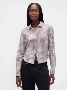 Camisa entallada de franela a cuadros