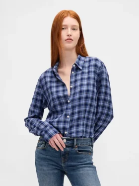 Camisa entallada de franela a cuadros