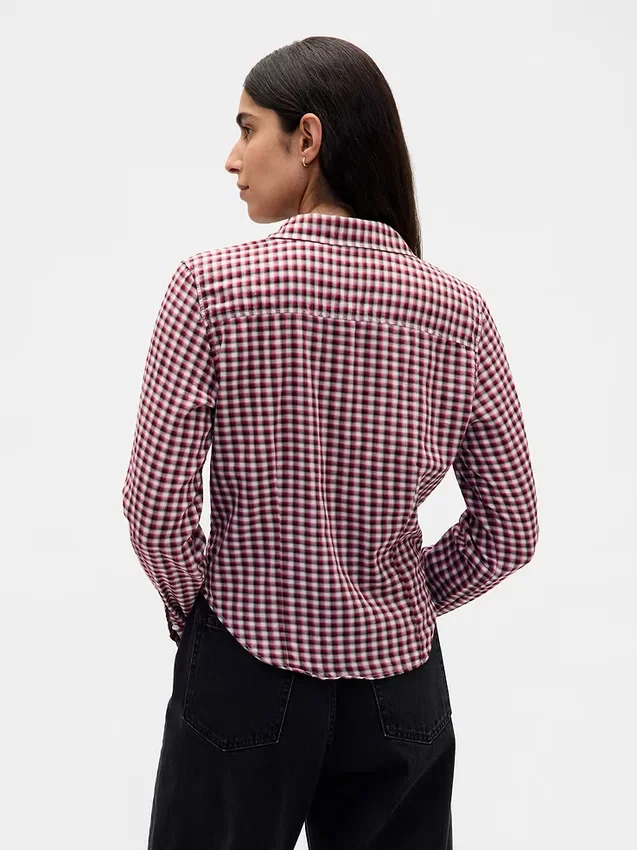Camisa entallada de franela a cuadros