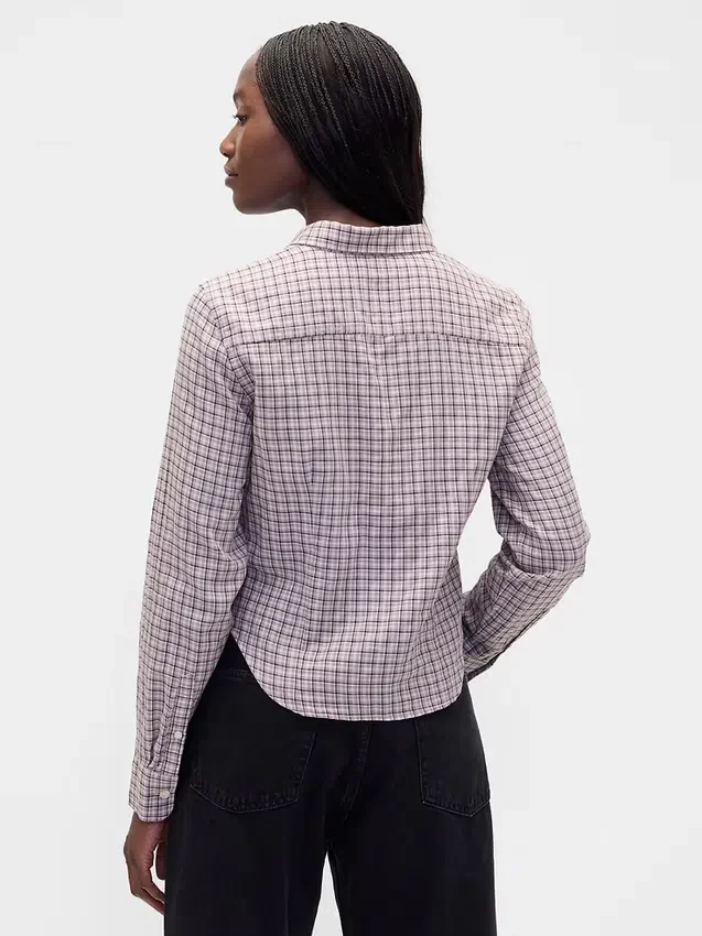 Camisa entallada de franela a cuadros