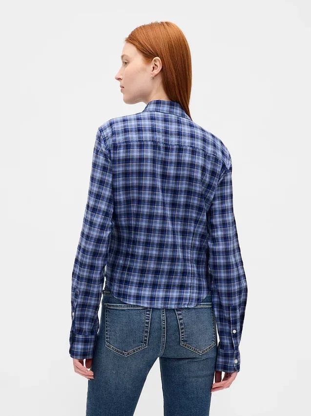 Camisa entallada de franela a cuadros