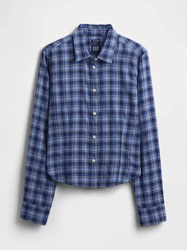 Camisa entallada de franela a cuadros