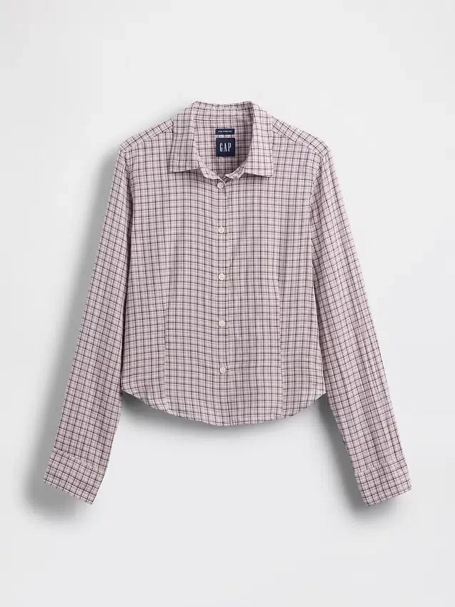 Camisa entallada de franela a cuadros
