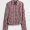 Camisa entallada de franela a cuadros